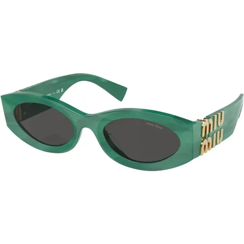 Grün/Dunkelgrau Sonnenbrille,Havana/Braune Sonnenbrille - Miu Miu - Modalova