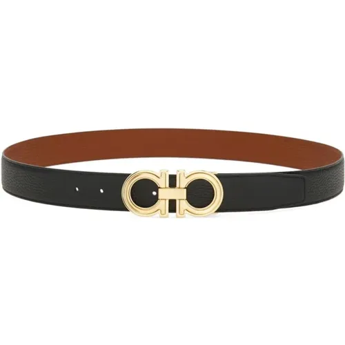 Belts, male, , Size: 100 CM Reversible Leather Belt with Gancini Buckle - Salvatore Ferragamo - Modalova