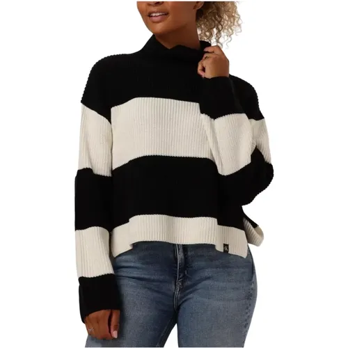 Chunky Loose High Neck Sweater , Damen, Größe: L - Calvin Klein - Modalova