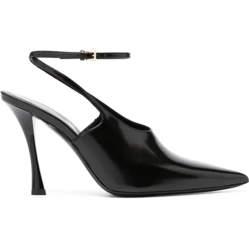 Pumps, female, , Size: 9 US Brushed Leather Slingback with Stiletto Heel - Givenchy - Modalova