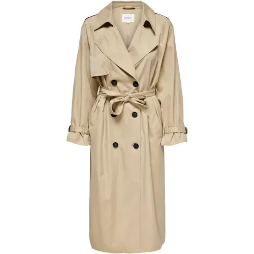 Button-Fastening Coat with Lapel Collar , female, Sizes: S - Only - Modalova