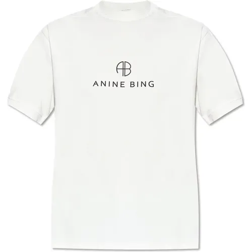 T-shirt with logo , female, Sizes: L, XS, M, S - Anine Bing - Modalova