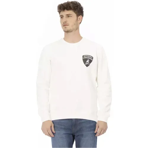 Crewneck Sweatshirt mit Logo-Print , Herren, Größe: L - AUTOMOBILI LAMBORGHINI - Modalova