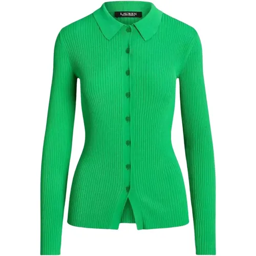 Grüner Strick-Cardigan , Damen, Größe: M - Ralph Lauren - Modalova