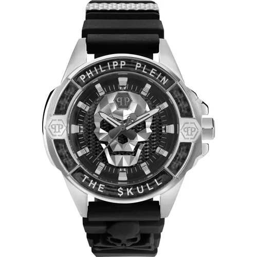 Watches, male, , Size: ONE SIZE Carbon Fiber Skull Watch - Philipp Plein - Modalova