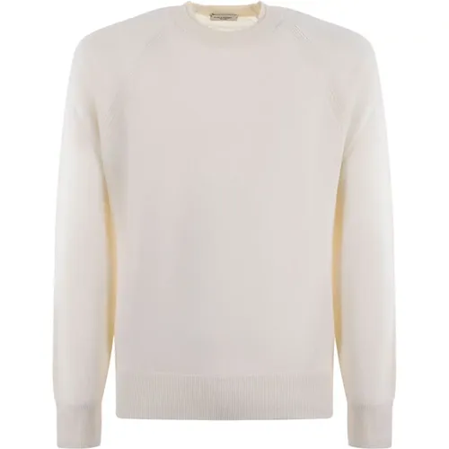 Ivory Wollpullover mit Rundhalsausschnitt , Herren, Größe: XL - Paolo Pecora - Modalova