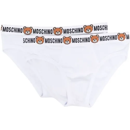 Bottoms, male, , Size: XS Teddy Bear Logo Waistband Briefs - Moschino - Modalova