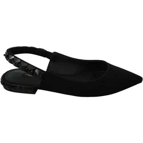 Flat Sandalen , Damen, Größe: 36 EU - Dolce & Gabbana - Modalova