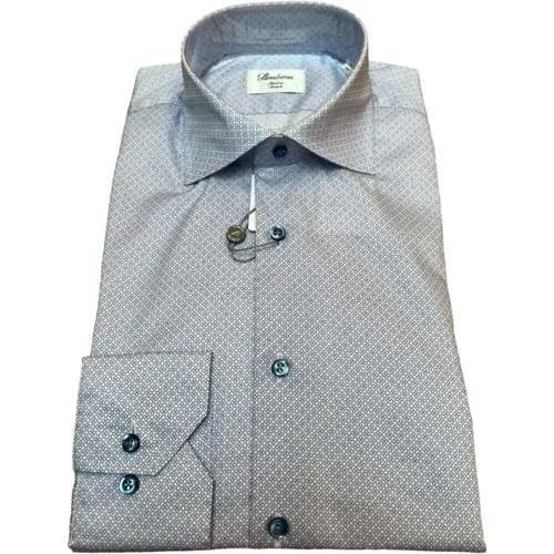 Printed Twill Shirt with Cut Away Collar , male, Sizes: 2XL, 4XL, S, XL - Stenströms - Modalova