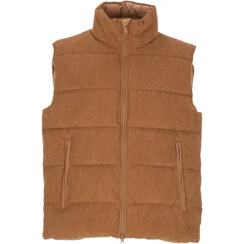 Vests, male, , Size: L Padded Sleeveless Jacket with Corduroy - Save The Duck - Modalova