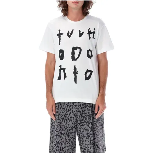 Bedrucktes T-Shirt , Herren, Größe: L - Comme des Garçons - Modalova