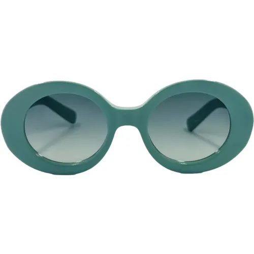 Handgefertigte Ovale Sonnenbrille Türkis UV-Schutz , Damen, Größe: ONE Size - Kaleos - Modalova