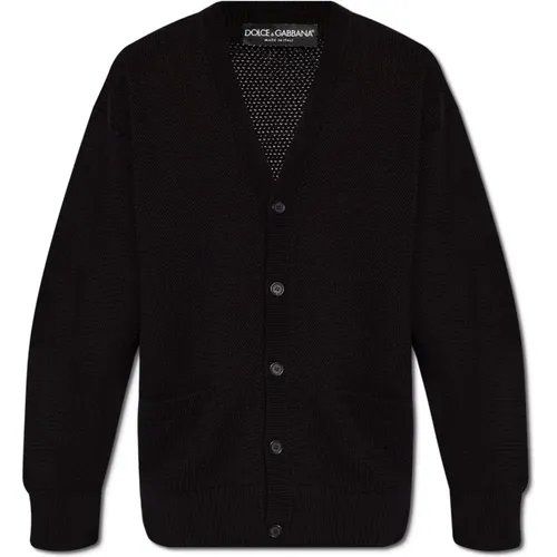 Cardigans, male, , Size: S Buttoned cardigan - Dolce & Gabbana - Modalova