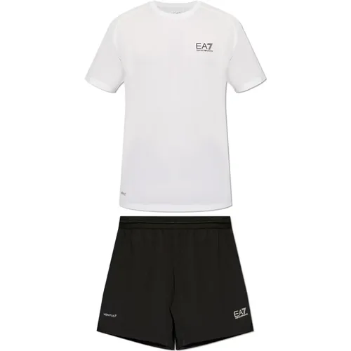 Training Sets, male, , Size: XL Set: T-shirt and Shorts - Emporio Armani EA7 - Modalova