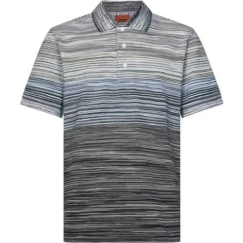 Polo Shirts, male, , Size: L Grey Striped Polo Shirt - Missoni - Modalova