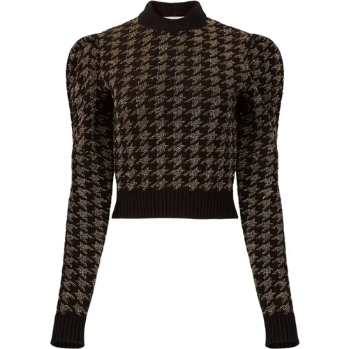 Black Houndstooth Jacquard Sweater , female, Sizes: S, XS, L, M - Nina Ricci - Modalova