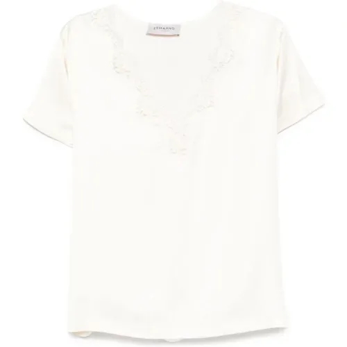 T-Shirts, female, , Size: XS Silk & Nylon T-shirts and Polos - Ermanno Scervino - Modalova