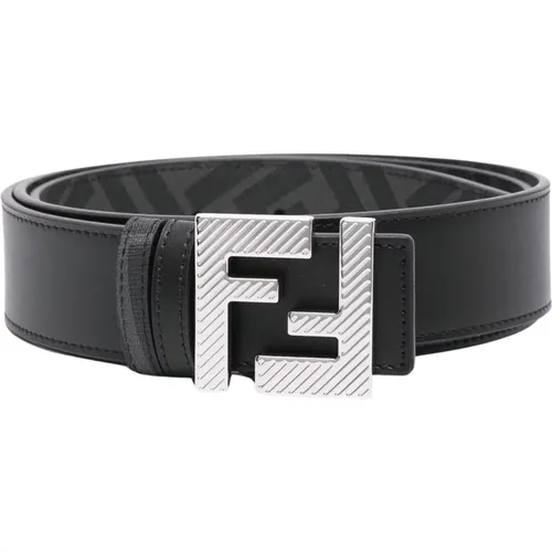 Reversible FF Squared Twin Buckle Belt , male, Sizes: 95 CM, 100 CM - Fendi - Modalova