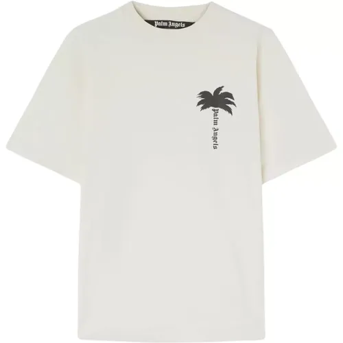 Pam Tree-Print T-Shirt , male, Sizes: L, XL, M, S - Palm Angels - Modalova