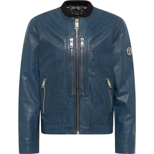 Timeless Elegance Leather Jacket , male, Sizes: L, XL - carlo colucci - Modalova