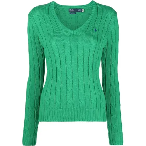 Grüner Baumwollpullover Elevate Kollektion , Damen, Größe: L - Ralph Lauren - Modalova