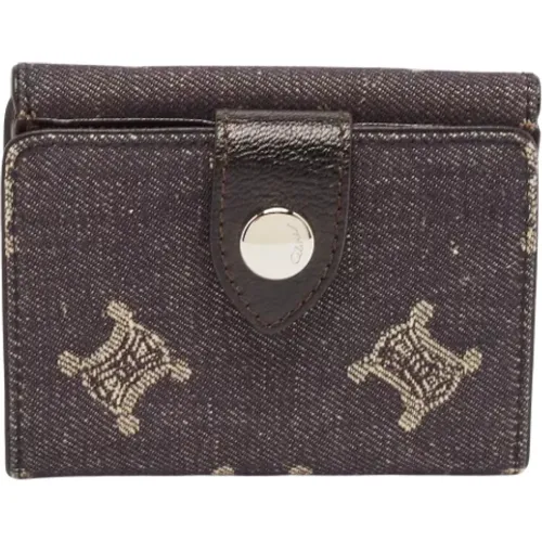 Pre-owned Wallets, female, , Size: ONE SIZE Pre-owned Denim wallets - Celine Vintage - Modalova