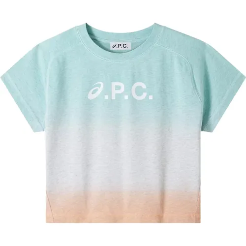 T-Shirts, female, , Size: M Multicolor Crewneck T-shirt Logo - A.p.c. - Modalova