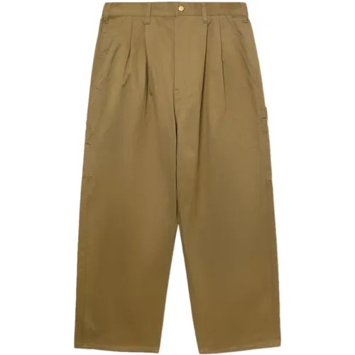 Wide Trousers, male, , Size: S Cotton Trousers with Pleat Detailing - Carhartt WIP - Modalova