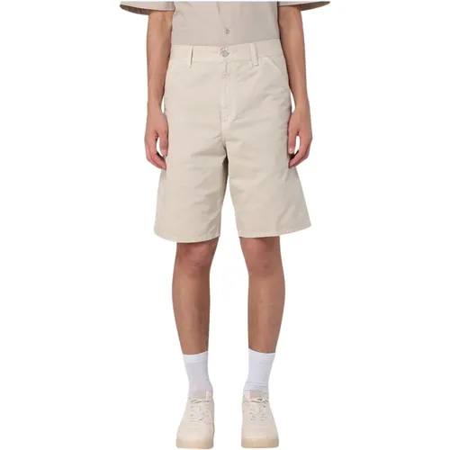 Casual Shorts, male, , Size: W30 Green Cotton Relaxed Fit Shorts - Carhartt WIP - Modalova
