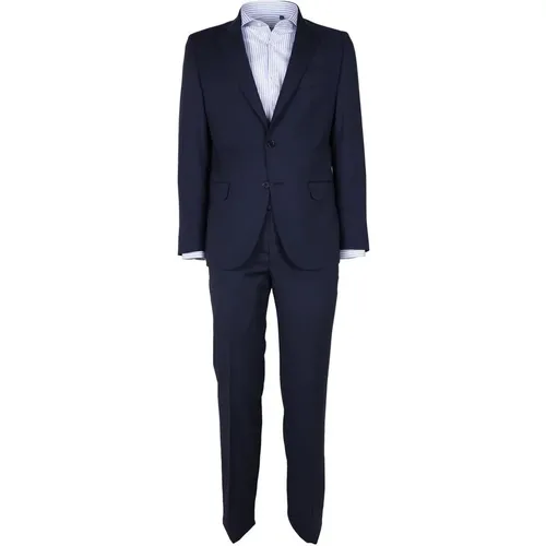 Virgin Wool Suit Drop 7 , male, Sizes: M, 2XL, L, S - Made in Italia - Modalova