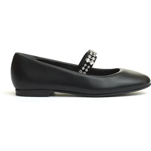 Schwarze Ballerinas mit Strass - Casadei - Modalova