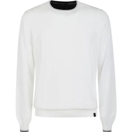 Sweater - Regular Fit - Suitable for Cold Weather - 100% Cotton , male, Sizes: XL, 2XL - Fay - Modalova