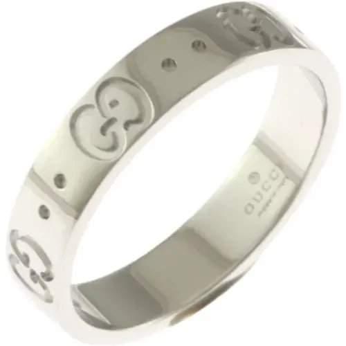 Pre-owned Jewellery, female, , Size: ONE SIZE Pre-owned White Gold rings - Gucci Vintage - Modalova