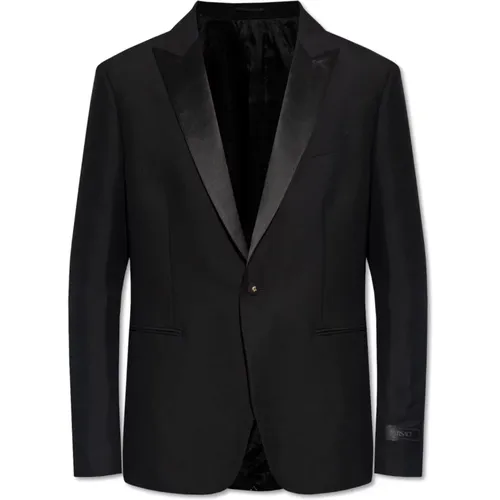 Blazers, male, , Size: S Wool blazer - Versace - Modalova