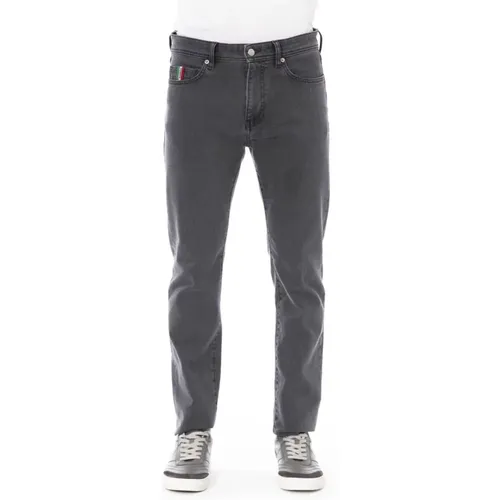 Herren Regular Jeans mit Logo-Knopf , Herren, Größe: W36 - Baldinini - Modalova