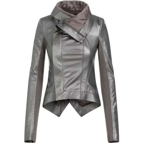 Naska Metallic Biker Jacket , female, Sizes: 2XS - Rick Owens - Modalova