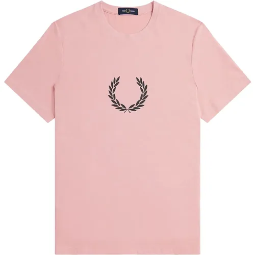 Laurel Wreath Chalk Tee , male, Sizes: L, M, S - Fred Perry - Modalova