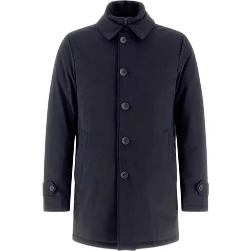 Single-Breasted Coats, male, , Size: L Knitted Half Coat Trenchcoat - Herno - Modalova