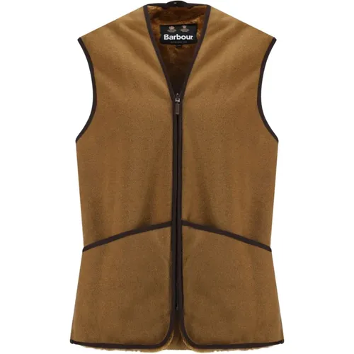 Vests, male, , Size: XS Knitted Coat with Faux-Fur Lining - Barbour - Modalova