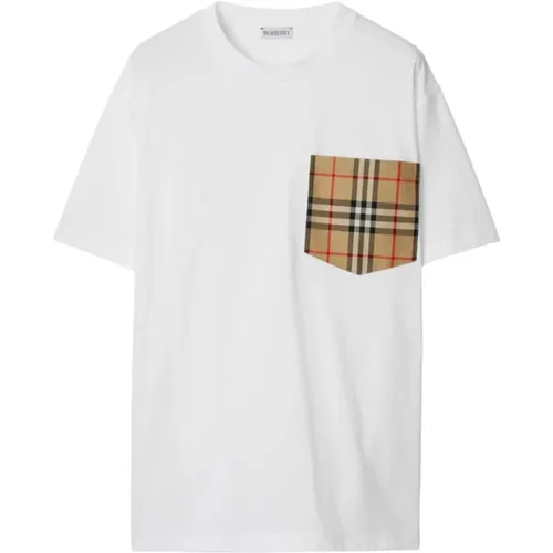 Vintage Check Jersey Crew Neck T-shirt , female, Sizes: M, XS, S - Burberry - Modalova