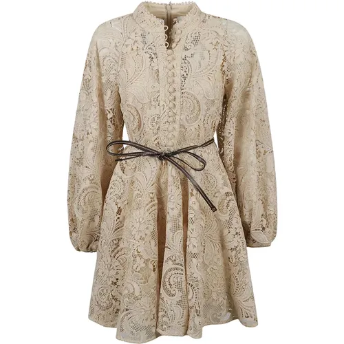 Beige Spitzen Mini Kleid Zimmermann - Zimmermann - Modalova