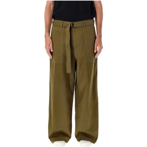 Wide Trousers, male, , Size: L Khaki Cargo Pants Wide-Leg Fit - Comme des Garçons - Modalova