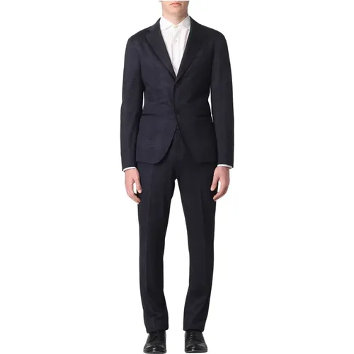 Single Breasted Suits, male, , Size: XL Sophisticated Check Print Suit Set - Emporio Armani - Modalova