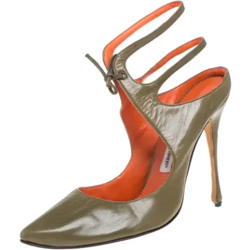Pre-owned Leder sandals , Damen, Größe: 39 1/2 EU - Manolo Blahnik Pre-owned - Modalova