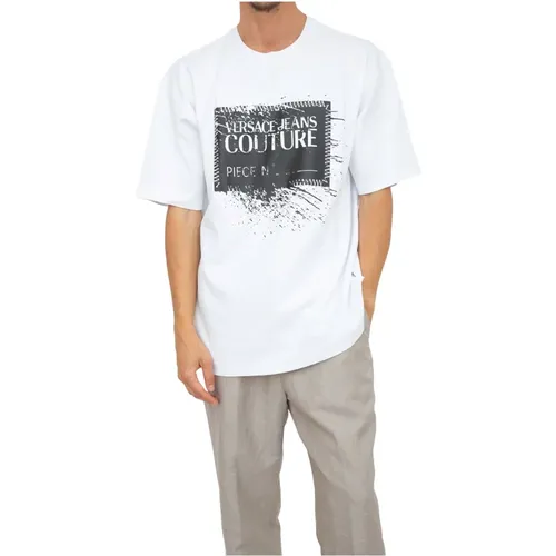Weißes Serigraphisches T-Shirt für Männer - Versace Jeans Couture - Modalova