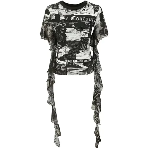 T-Shirt , female, Sizes: M, S - Versace Jeans Couture - Modalova