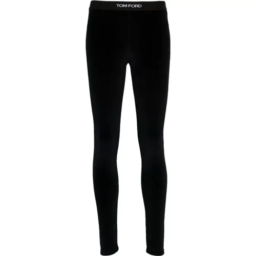 Velour Skinny Trousers , female, Sizes: M, XS - Tom Ford - Modalova