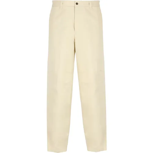 Straight Trousers, male, , Size: L Cotton Pants with Zip Pockets - Lanvin - Modalova