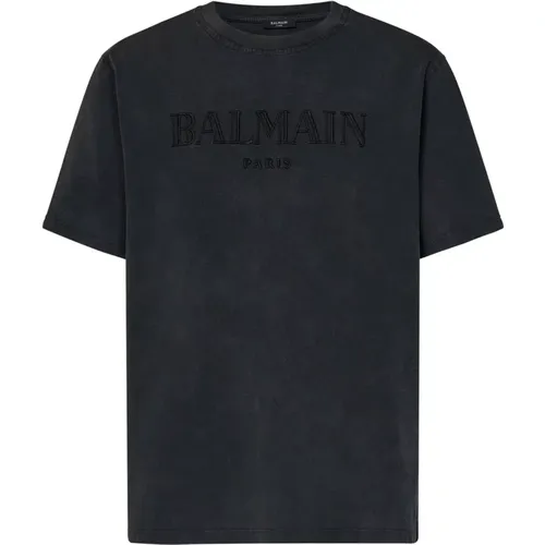 T-shirts and Polos Grey , male, Sizes: S, 2XL, XL - Balmain - Modalova