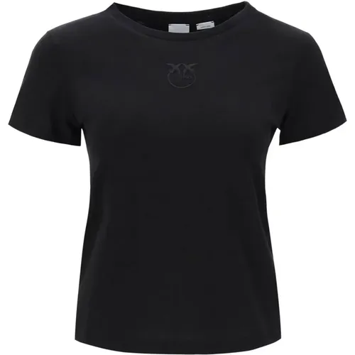 Embroidered Logo T-Shirt , female, Sizes: S, XS, L, 2XS - pinko - Modalova